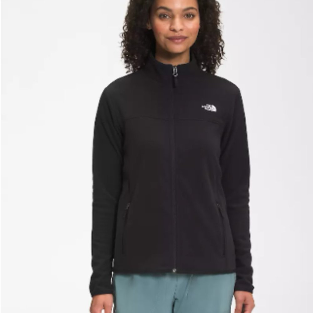 Black Northface waterproof zip-up jacket